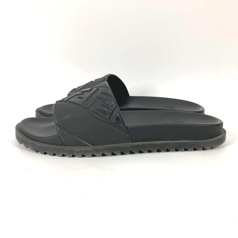 FENDI Sandals 7X1377 rubber black pool sandals shower sandals logo mens 9 Used Authentic