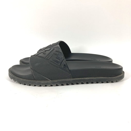 FENDI Sandals 7X1377 rubber black pool sandals shower sandals logo mens 9 Used Authentic