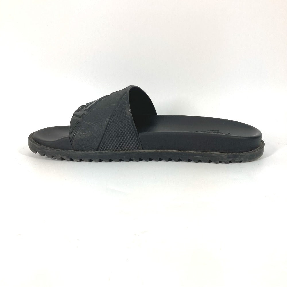 FENDI Sandals 7X1377 rubber black pool sandals shower sandals logo mens 9 Used Authentic