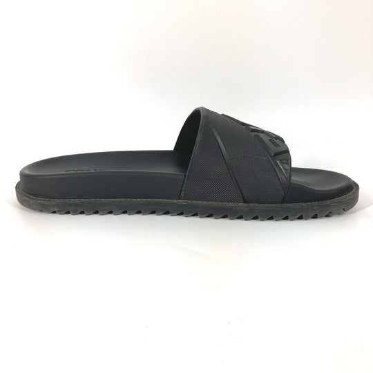 FENDI Sandals 7X1377 rubber black pool sandals shower sandals logo mens 9 Used Authentic