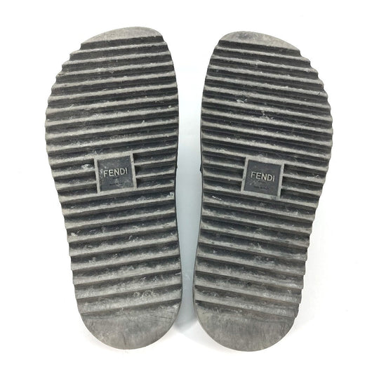 FENDI Sandals 7X1377 rubber black pool sandals shower sandals logo mens 9 Used Authentic