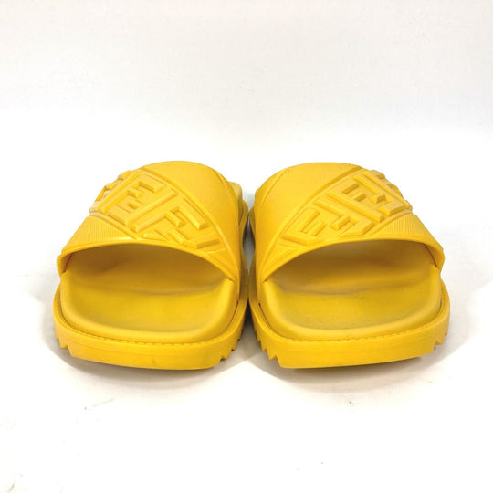 FENDI Sandals 7X1377 rubber yellow shoes logo mens 7 Used Authentic