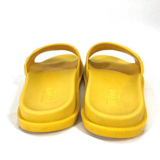 FENDI Sandals 7X1377 rubber yellow shoes logo mens 7 Used Authentic
