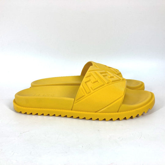 FENDI Sandals 7X1377 rubber yellow shoes logo mens 7 Used Authentic
