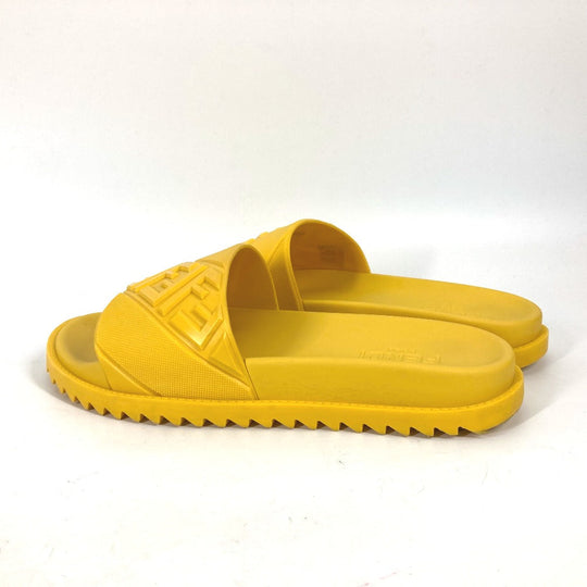 FENDI Sandals 7X1377 rubber yellow shoes logo mens 7 Used Authentic