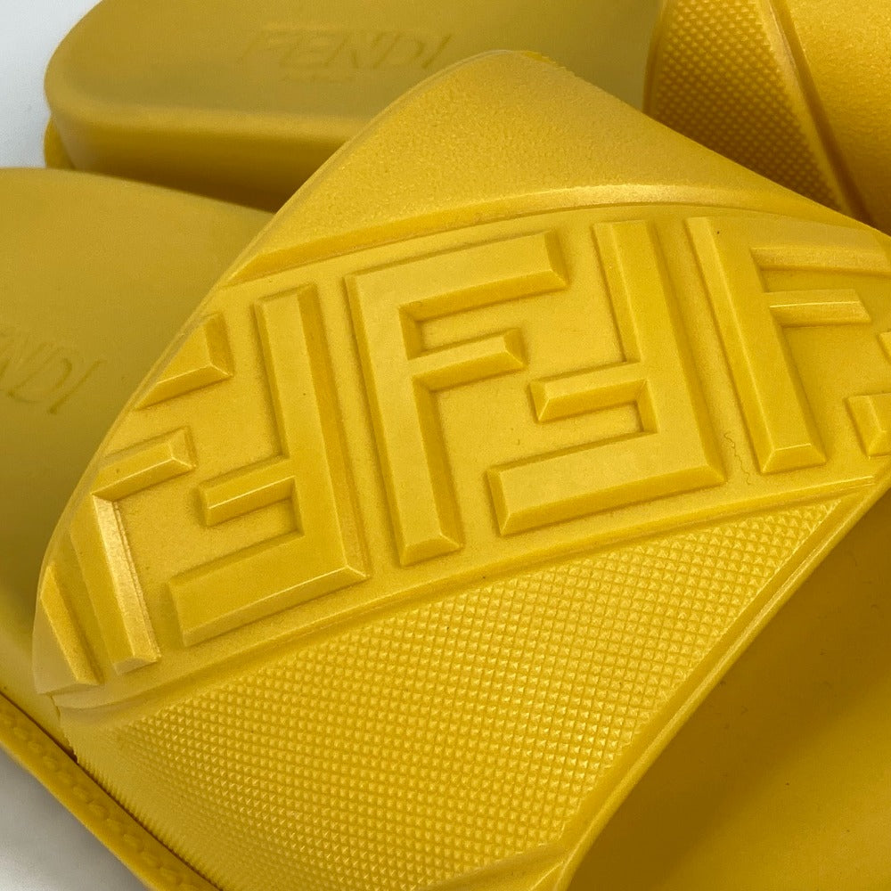 FENDI Sandals 7X1377 rubber yellow shoes logo mens 7 Used Authentic
