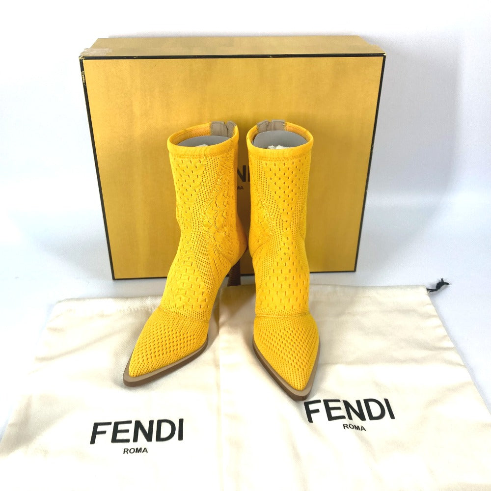 FENDI boots knit yellow Shoes shoes knitted boots Women 35 Used Authentic