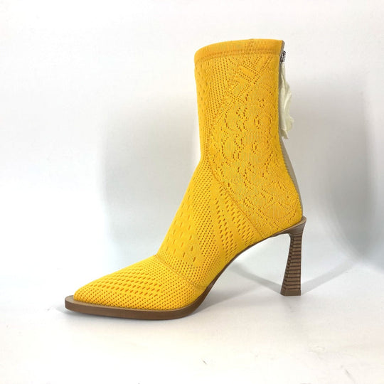 FENDI boots knit yellow Shoes shoes knitted boots Women 35 Used Authentic