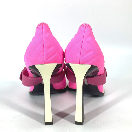 FENDI pumps canvas pink FF Belted Design Women 35 Used Authentic