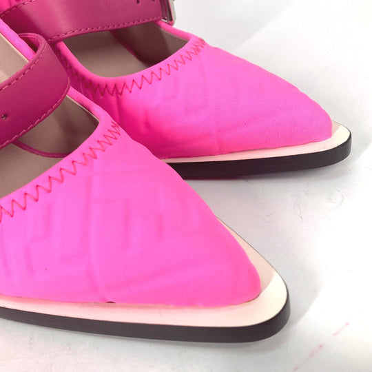 FENDI pumps canvas pink FF Belted Design Women 35 Used Authentic