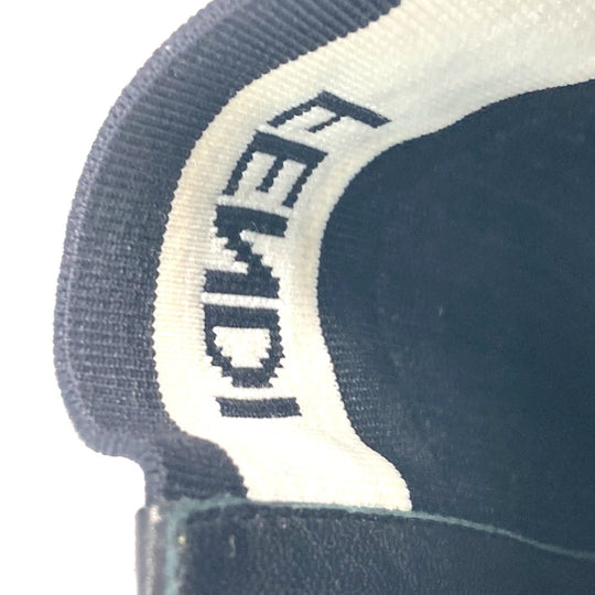 FENDI boots knit black Heel logo sneaker boots knit boots Women 36 Used Authentic