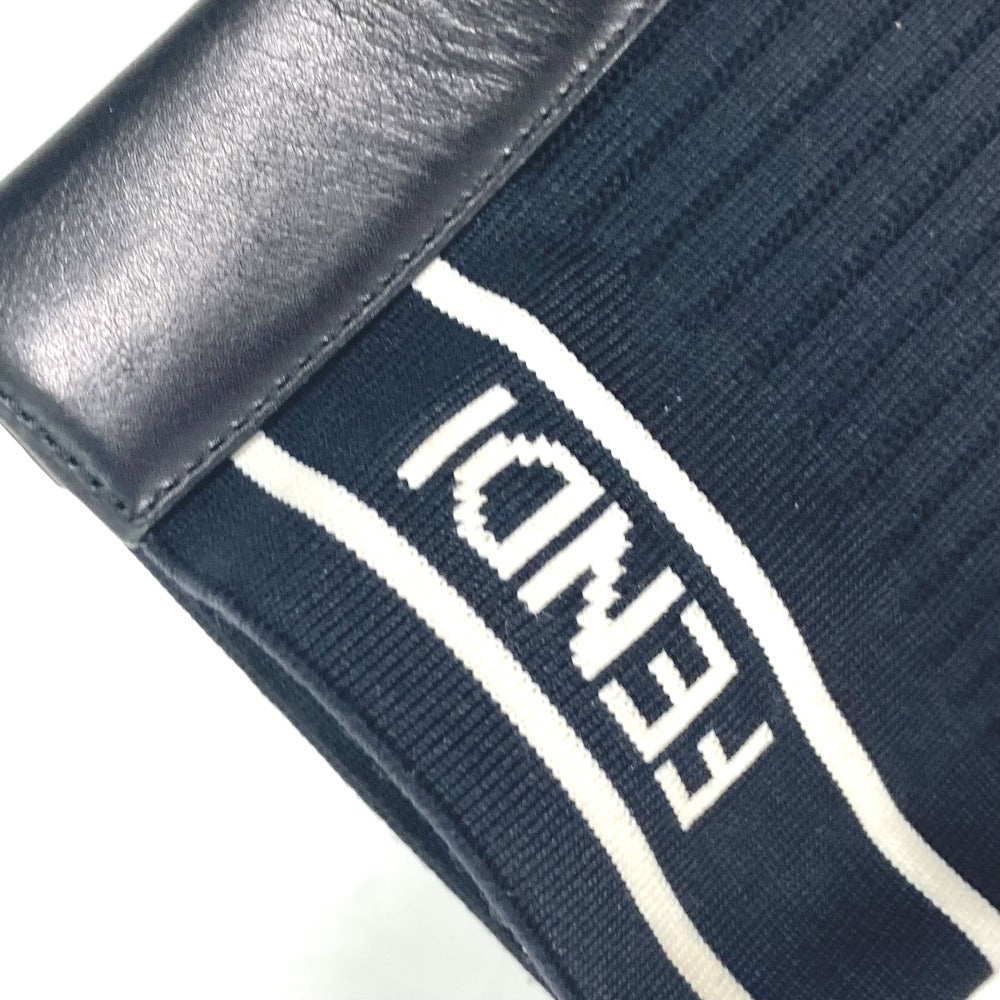 FENDI boots knit black Heel logo sneaker boots knit boots Women 36 Used Authentic