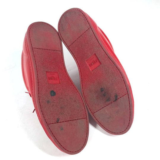 FENDI sneakers 7E1008 leather Red Face Studs mens 8 Used Authentic