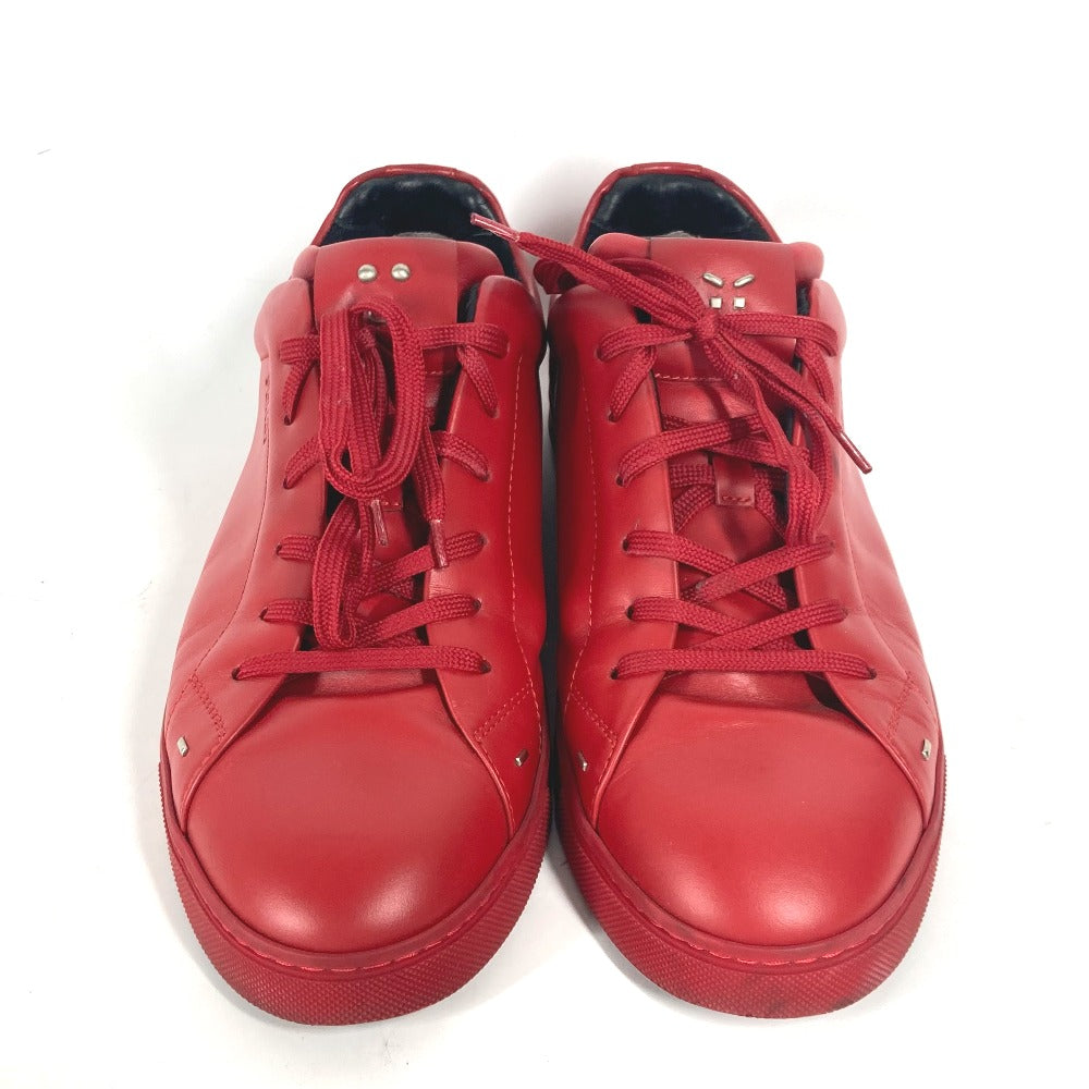 FENDI sneakers 7E1008 leather Red Face Studs mens 8 Used Authentic