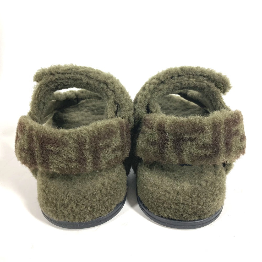 FENDI Sandals 8X8229 Fur, Rubber khaki fur Women 36 Used Authentic