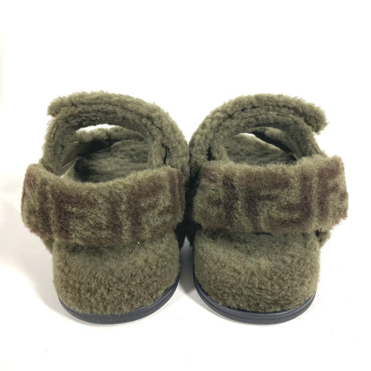 FENDI Sandals 8X8229 Fur, Rubber khaki fur Women 36 Used Authentic