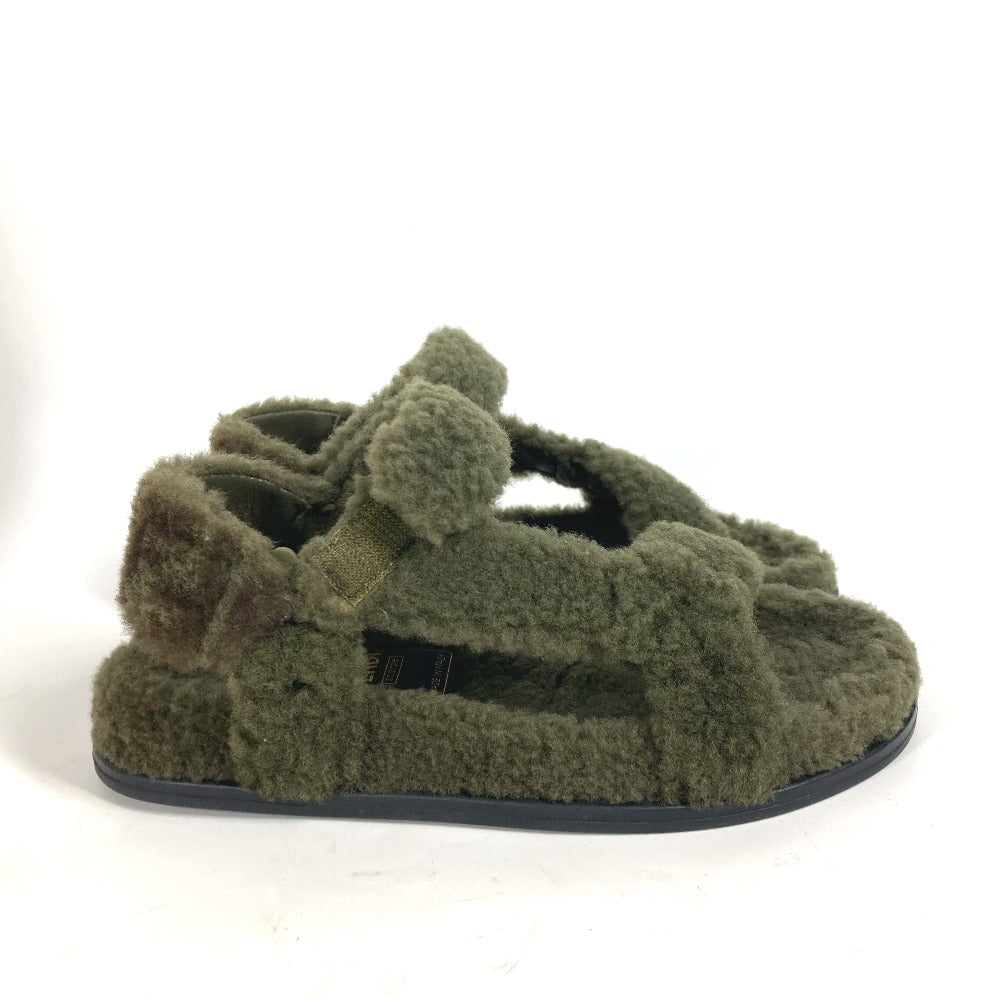 FENDI Sandals 8X8229 Fur, Rubber khaki fur Women 36 Used Authentic