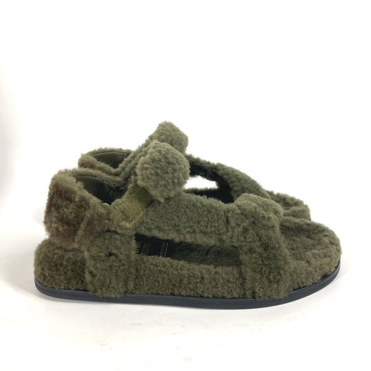FENDI Sandals 8X8229 Fur, Rubber khaki fur Women 36 Used Authentic
