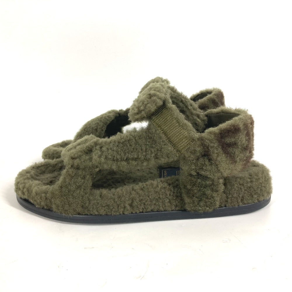 FENDI Sandals 8X8229 Fur, Rubber khaki fur Women 36 Used Authentic