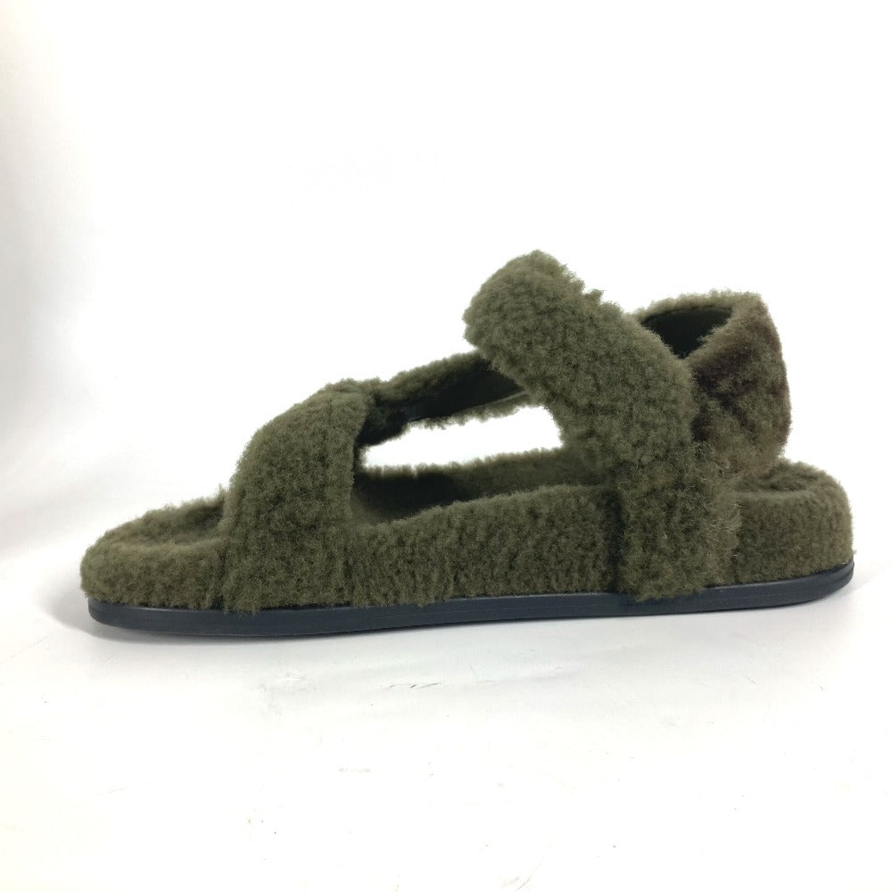 FENDI Sandals 8X8229 Fur, Rubber khaki fur Women 36 Used Authentic