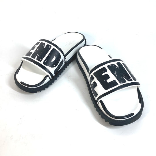 FENDI Sandals 7X1176 Leather, Rubber white Joshua Vides Collaboration logo mens 7 Used Authentic