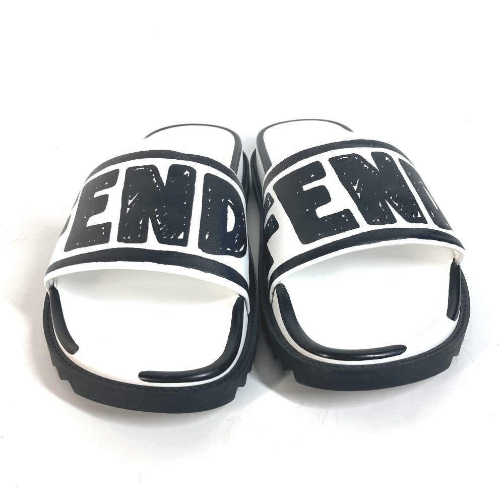 FENDI Sandals 7X1176 Leather, Rubber white Joshua Vides Collaboration logo mens 7 Used Authentic