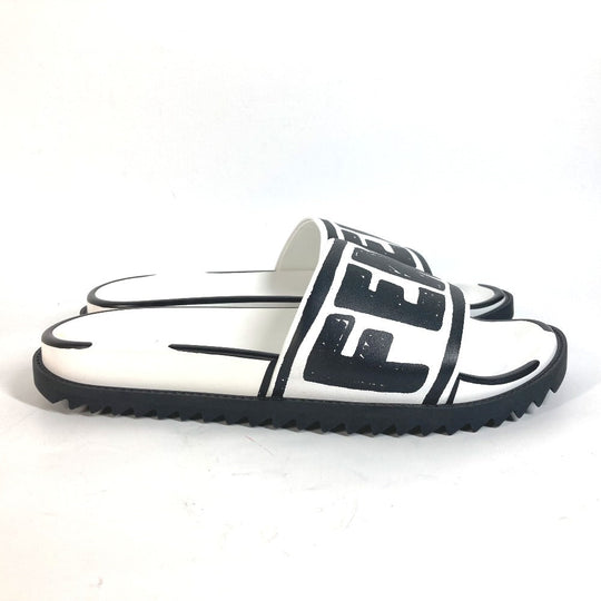 FENDI Sandals 7X1176 Leather, Rubber white Joshua Vides Collaboration logo mens 7 Used Authentic