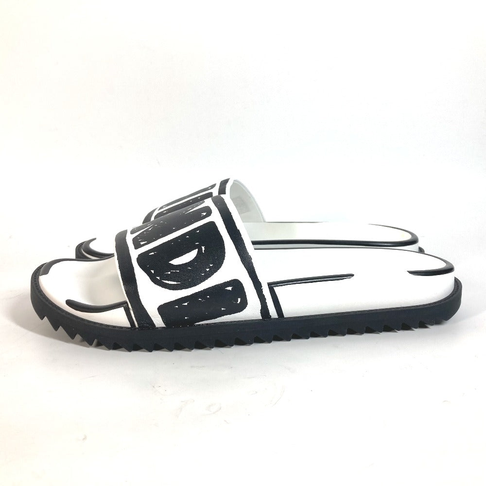 FENDI Sandals 7X1176 Leather, Rubber white Joshua Vides Collaboration logo mens 7 Used Authentic