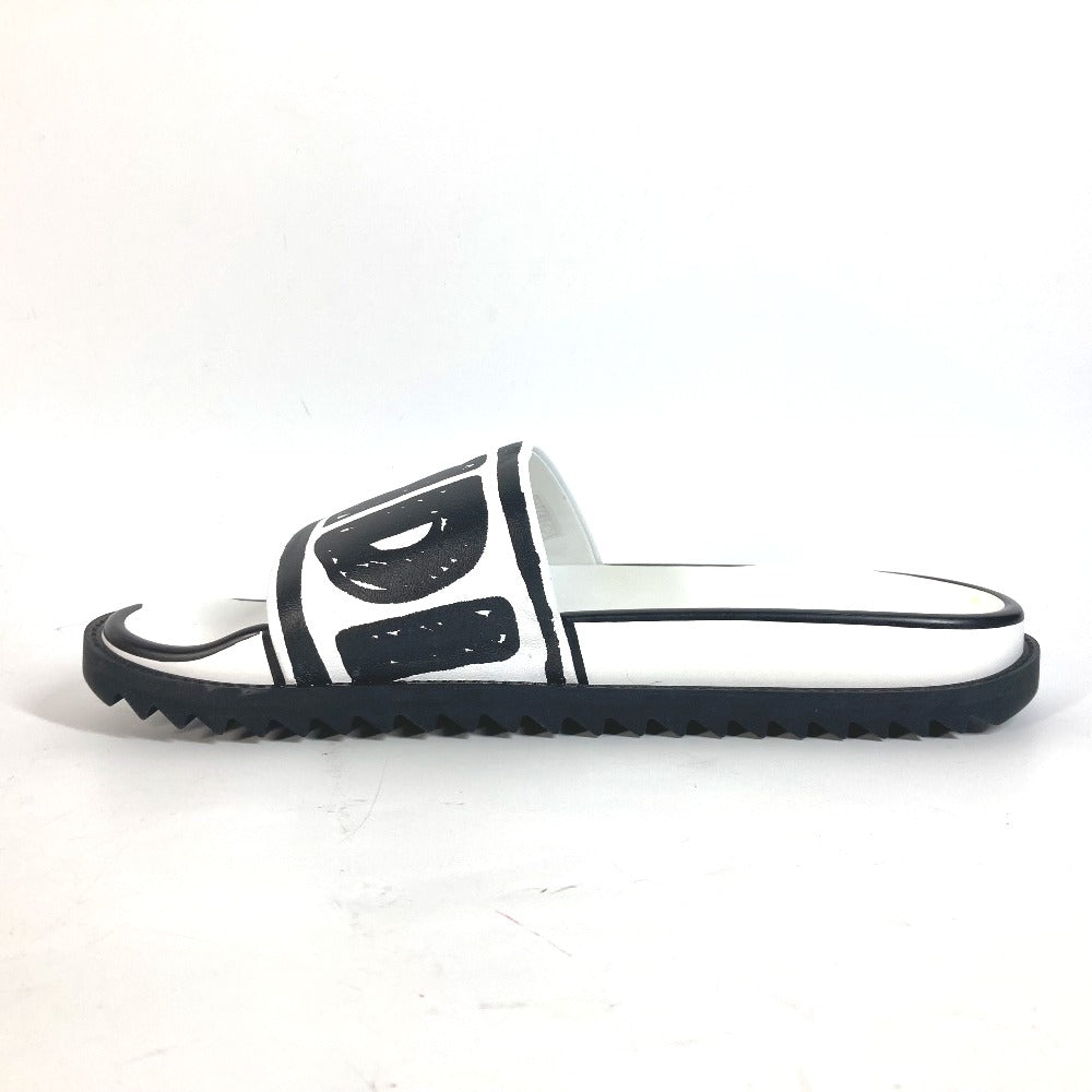 FENDI Sandals 7X1176 Leather, Rubber white Joshua Vides Collaboration logo mens 7 Used Authentic