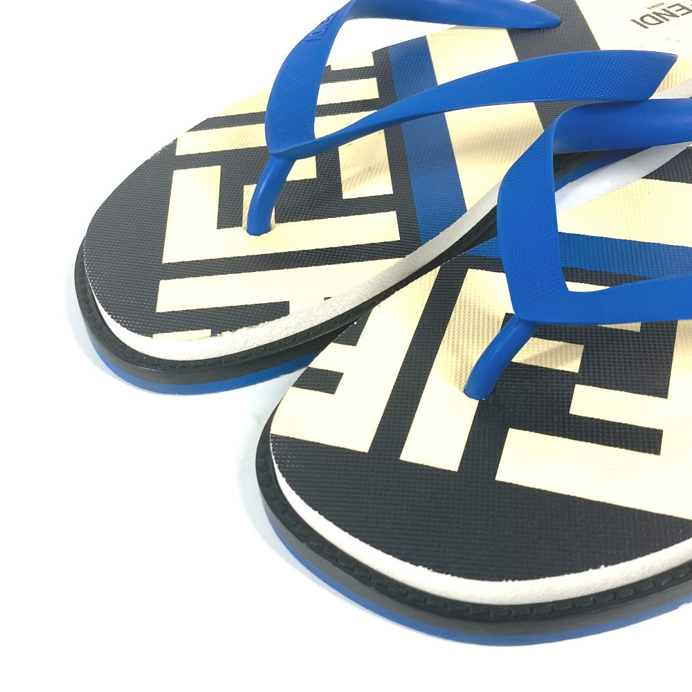 FENDI Sandals 7Y1360 rubber blue Shoes shoes logo mens 8 Used Authentic