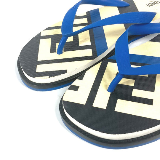 FENDI Sandals 7Y1360 rubber blue Shoes shoes logo mens 8 Used Authentic