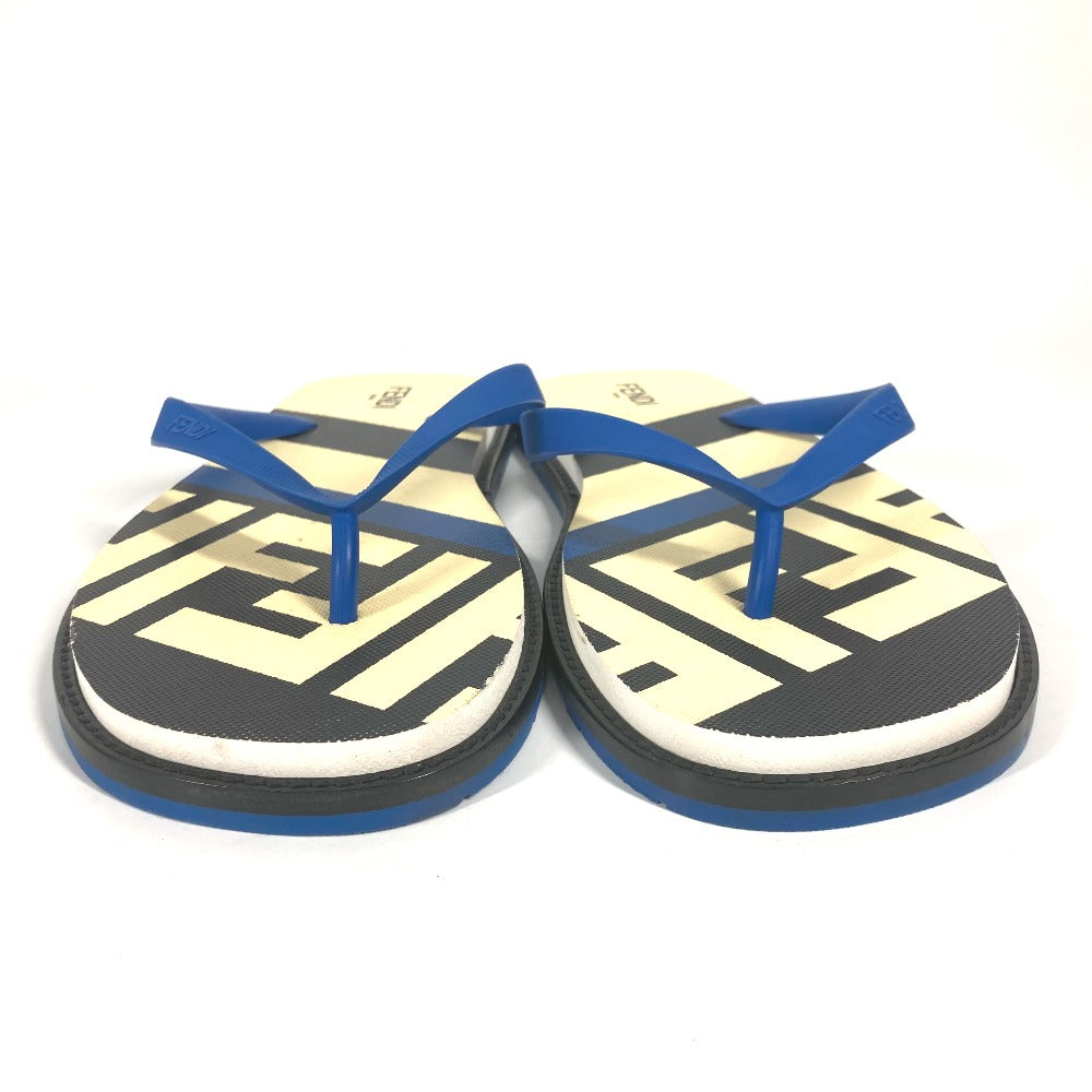 FENDI Sandals 7Y1360 rubber blue Shoes shoes logo mens 8 Used Authentic
