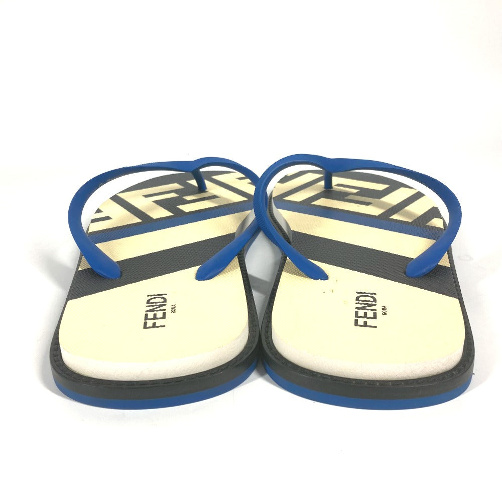 FENDI Sandals 7Y1360 rubber blue Shoes shoes logo mens 8 Used Authentic