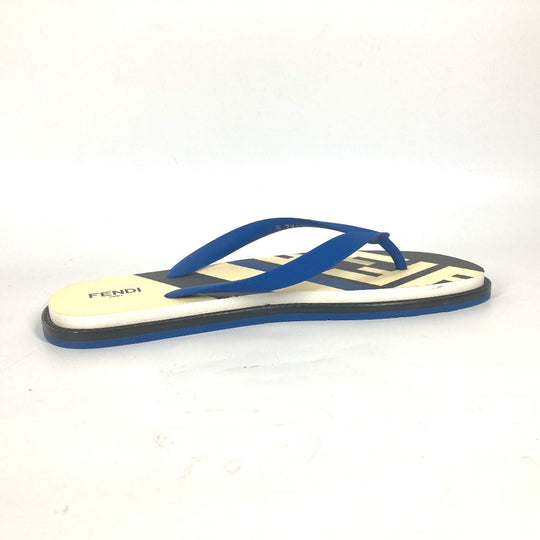 FENDI Sandals 7Y1360 rubber blue Shoes shoes logo mens 8 Used Authentic