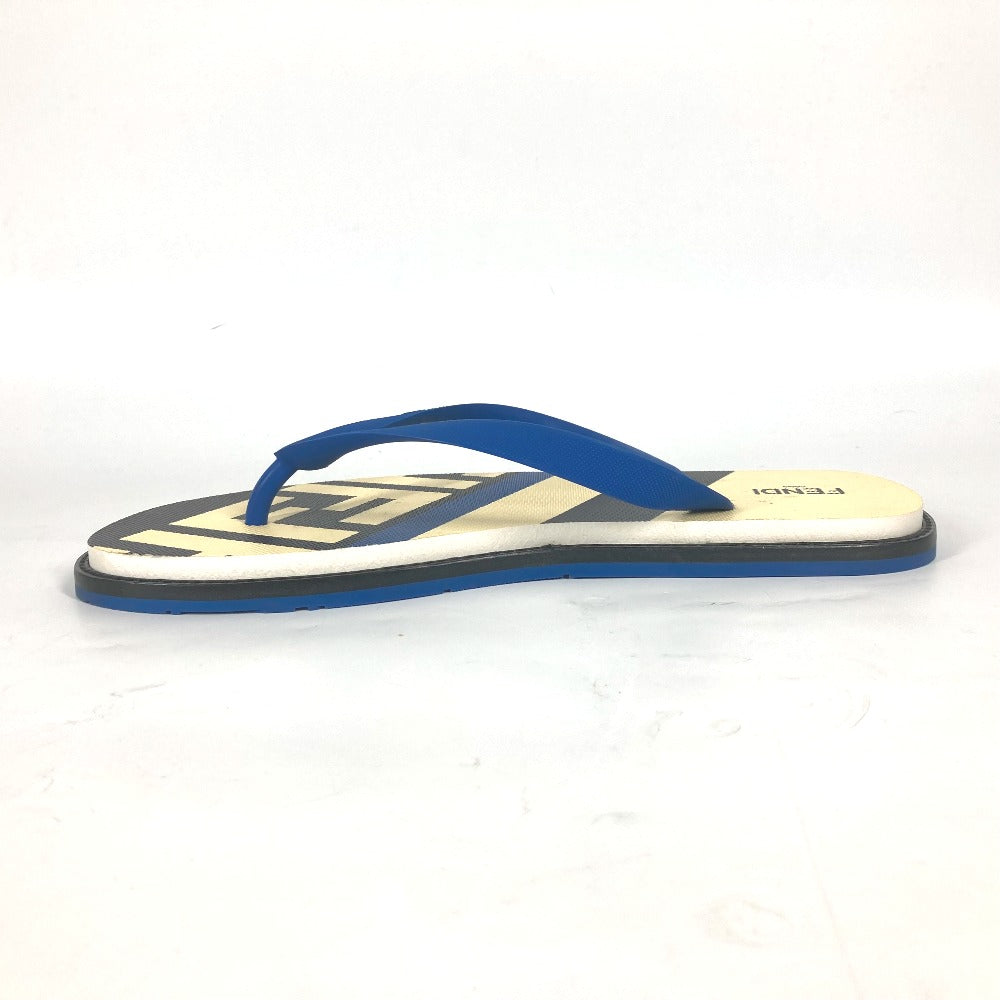 FENDI Sandals 7Y1360 rubber blue Shoes shoes logo mens 8 Used Authentic