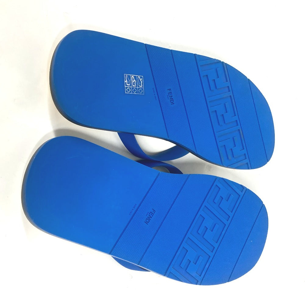 FENDI Sandals 7Y1360 rubber blue Shoes shoes logo mens 8 Used Authentic