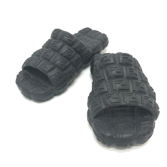 FENDI Sandals 7X1573 rubber black mens 8 Used Authentic