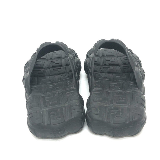 FENDI Sandals 7X1573 rubber black mens 8 Used Authentic