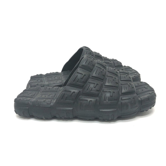 FENDI Sandals 7X1573 rubber black mens 8 Used Authentic