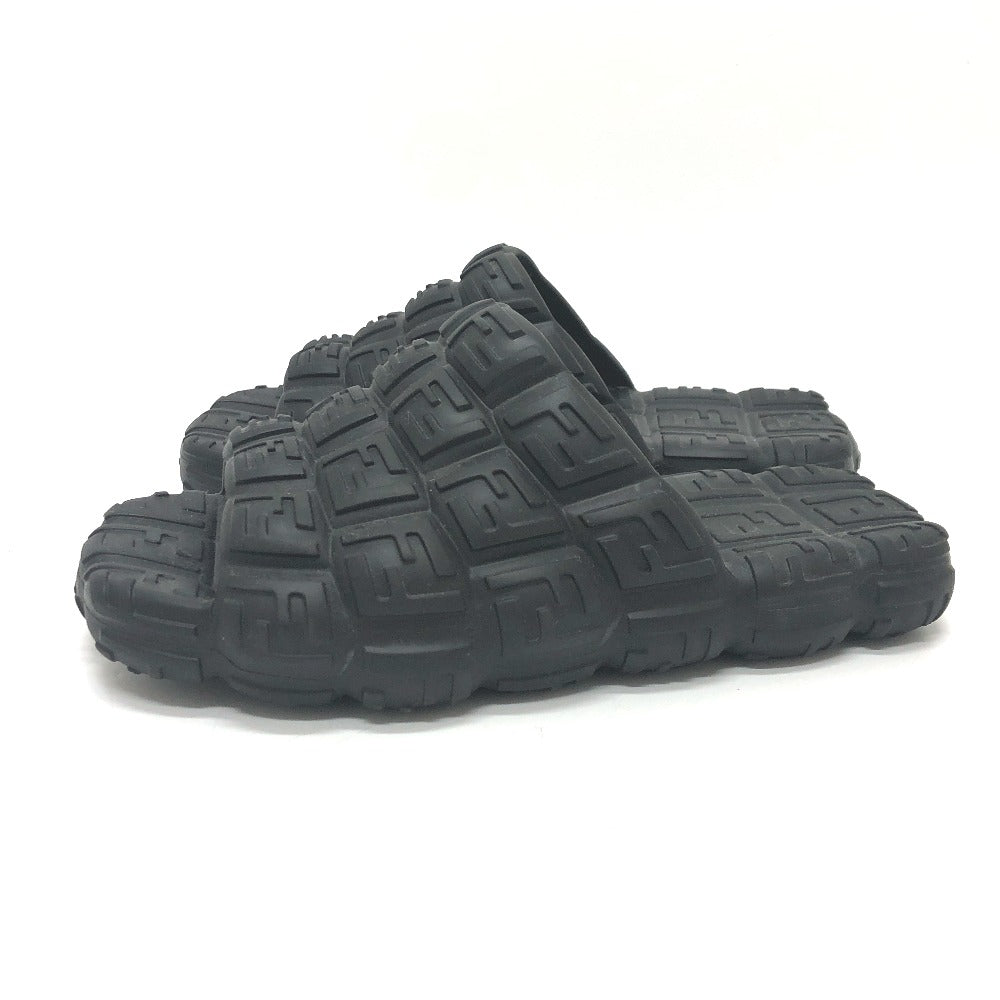 FENDI Sandals 7X1573 rubber black mens 8 Used Authentic