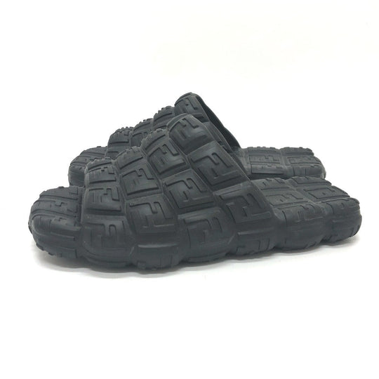 FENDI Sandals 7X1573 rubber black mens 8 Used Authentic