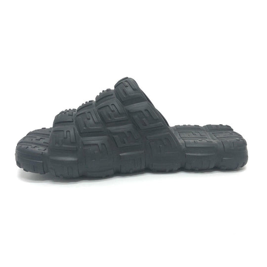 FENDI Sandals 7X1573 rubber black mens 8 Used Authentic