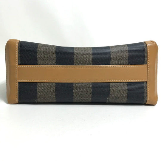 FENDI Shoulder Bag PVC / Leather Brown x black vintage Pecan