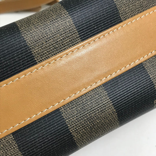 FENDI Shoulder Bag PVC / Leather Brown x black vintage Pecan