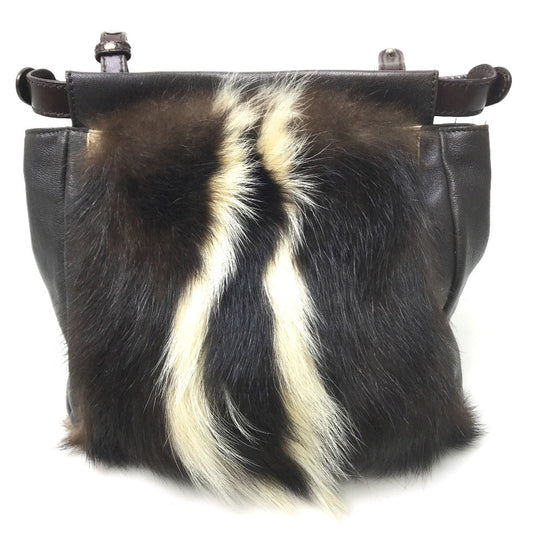 FENDI Shoulder Bag 8BT161 fur Dark brown Fur bag Peekaboo Women Used Authentic