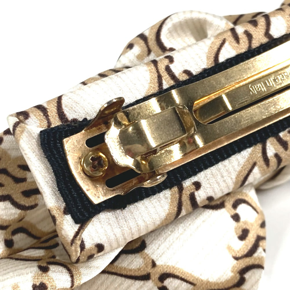 FENDI Valletta silk beige logo ribbon Women Used Authentic