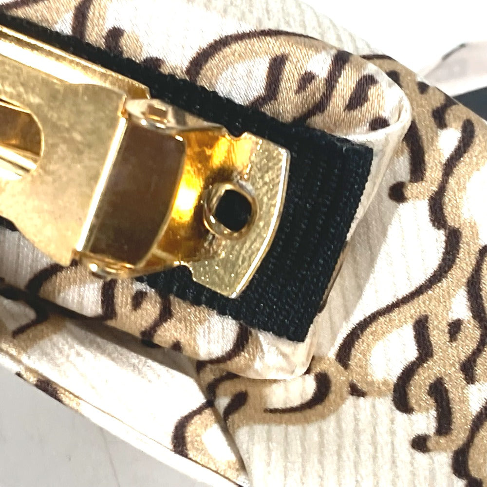 FENDI Valletta FXT114 silk beige logo ribbon Women Used Authentic