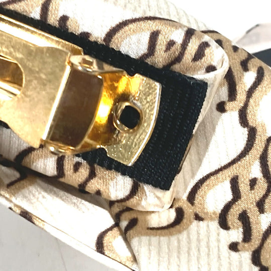 FENDI Valletta FXT114 silk beige logo ribbon Women Used Authentic