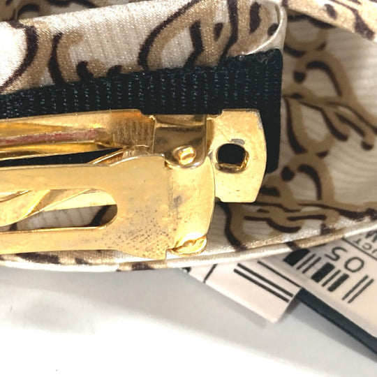 FENDI Valletta FXT114 silk beige logo ribbon Women Used Authentic