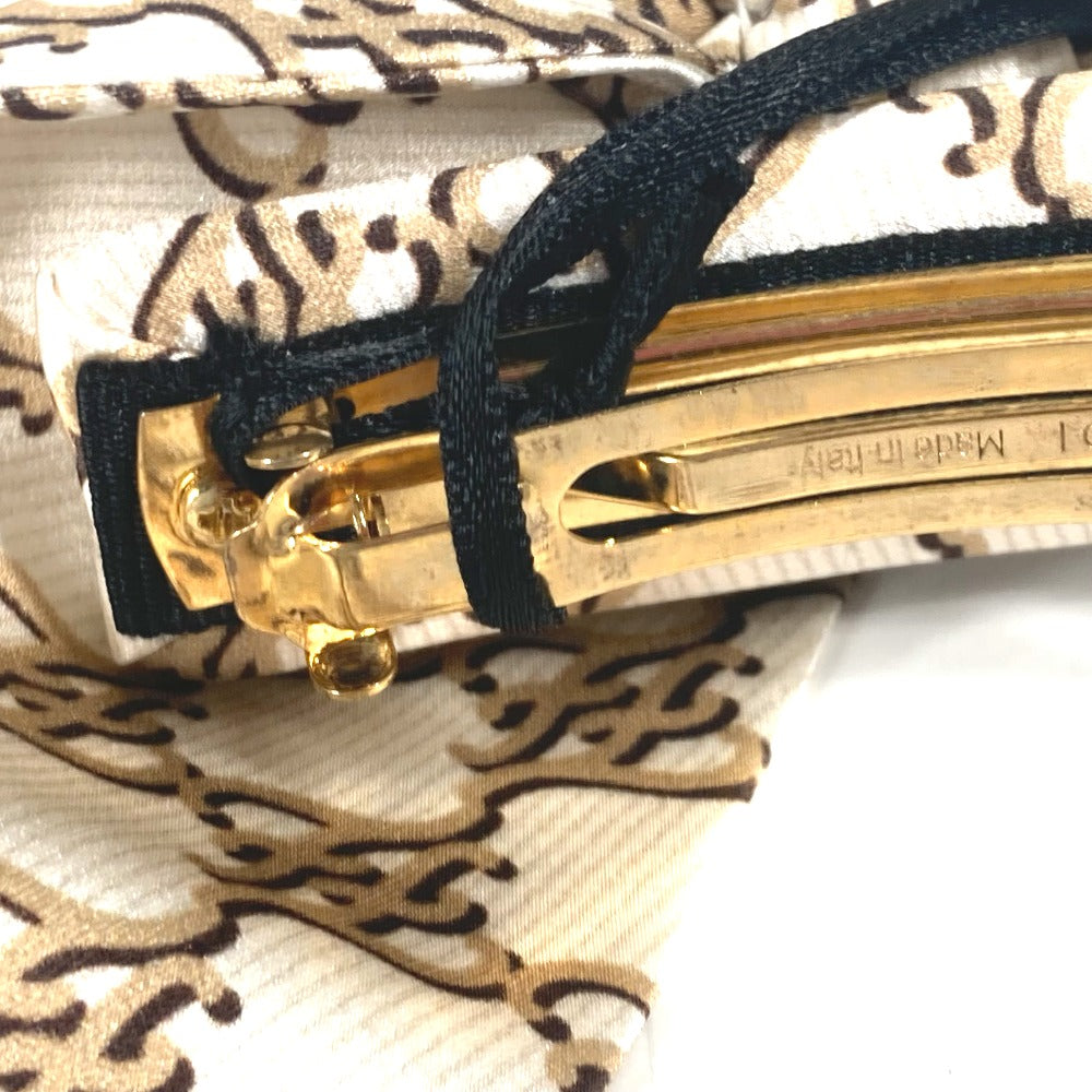 FENDI Valletta FXT114 silk beige logo ribbon Women Used Authentic